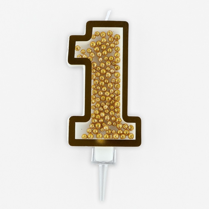 Свеча для торта, цифра с шейкером &laquo;1&raquo; , 9,5 х 4 см