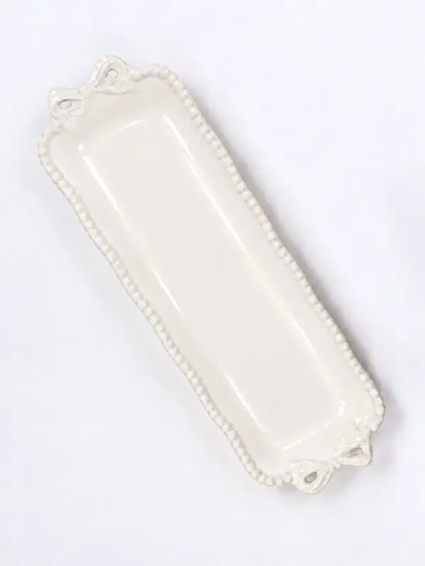 Блюдо сервировочное Pearl, 31&times;10&times;2.5 см, фарфор, белое