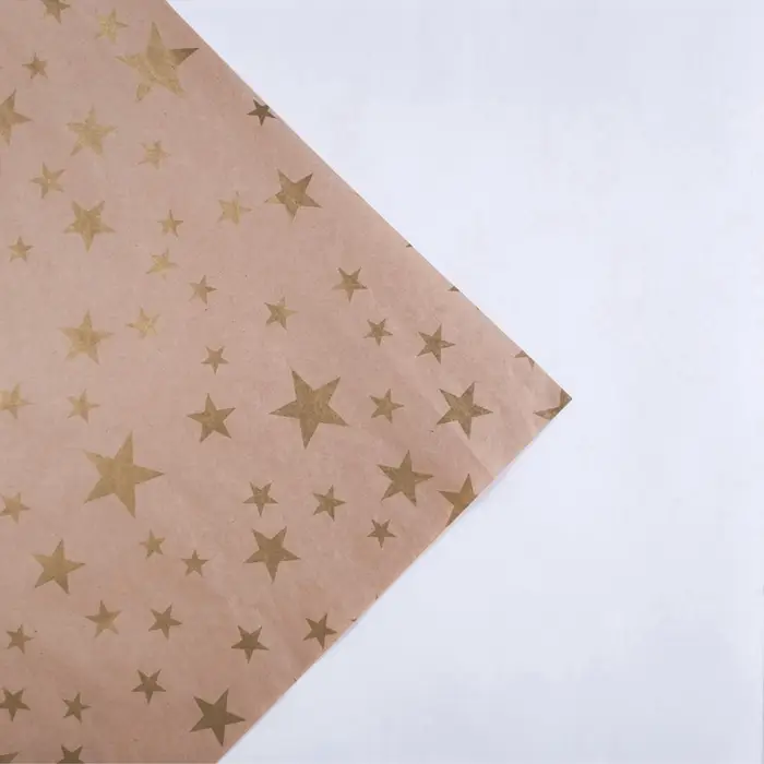 Бумага упаковочная крафт &laquo;Звёзды&raquo;, 70&times;100 см