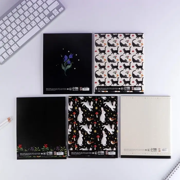 Тетрадь в клетку, 48 л., А5, на скрепке, блок №1 «Волшебство» МИКС Тетрадь в клетку, 48 л., А5, на скрепке, блок №1 «Волшебство» МИКС