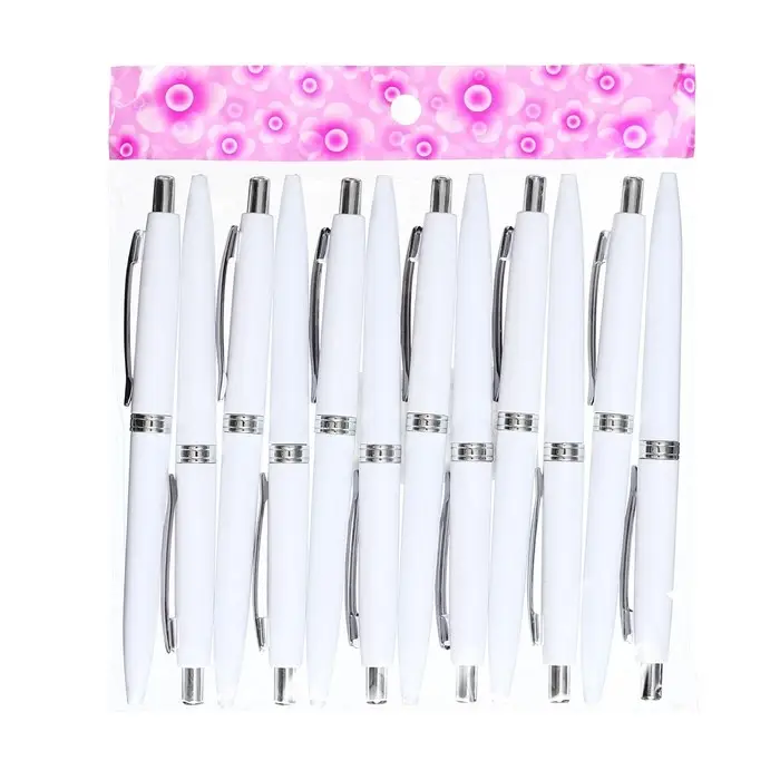 Ручка шариковая автоматическая, 0.5 мм, под логотип, стержень синий, белый корпус Ручка шариковая автоматическая, 0.5 мм, под логотип, стержень синий, белый корпус