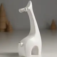 Фигура "Оленёнок" 17,5х8,5х4,5 см, белый с посеребрением