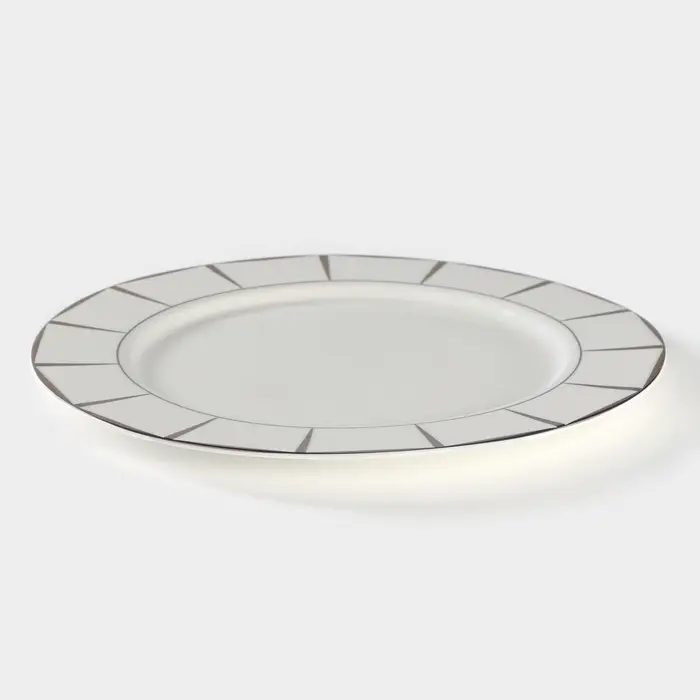 Тарелка обеденная &laquo;Аврора&raquo;, d=27 см, фарфор, белая