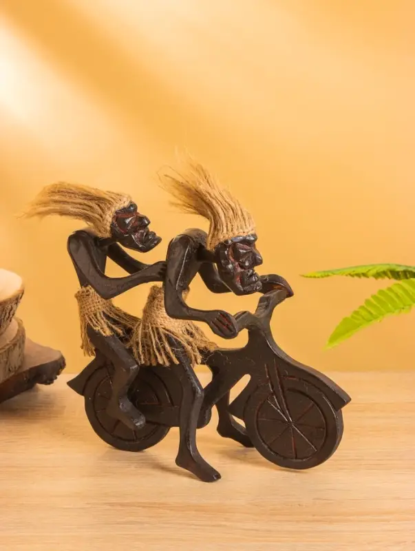 Сувенир &laquo;Аборигены на мопеде&raquo;, 18 см, дерево