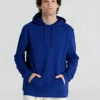 Толстовка с капюшоном унисекс Hoodie, ярко-синяя, размер XS
