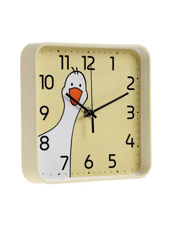 Часы настенные  Часы настенные "Гусь", детские, плавный ход,  19х19см, желтые