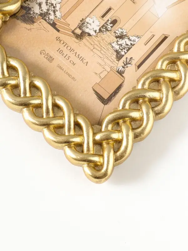 Фоторамка полистоун 10х15 см "Коса" золото 14,8х2х20 см