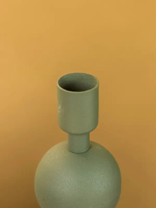 Подсвечник на 1 свечу текстурный  Подсвечник на 1 свечу текстурный "Болотный" с 2 сферами 8,5х8,5х18 см