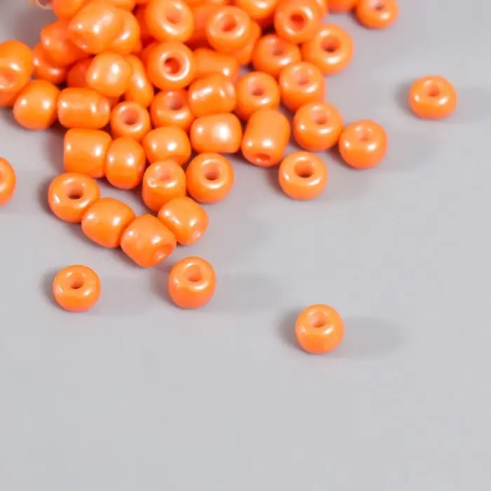 Бисер круглый 6/0 в бутылочке  Бисер круглый 6/0 в бутылочке "Оранжевый апельсин" 20 гр