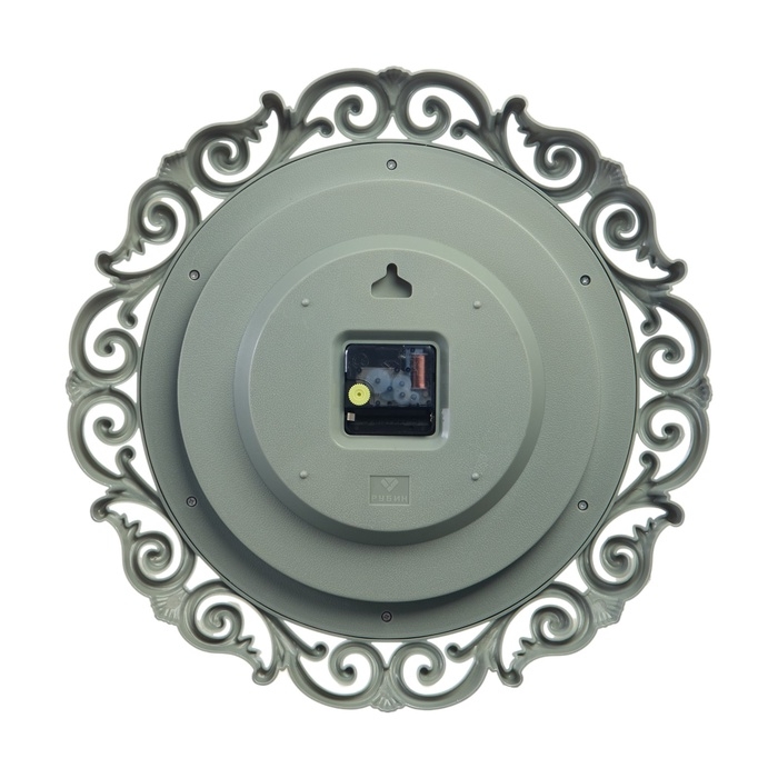 Часы настенные интерьерные "Классика", бесшумные, d-40.5 см, корпус оливковый с серебром