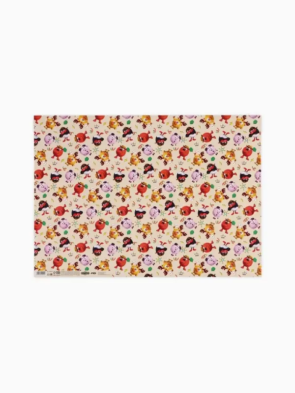 Бумага упаковочная глянцевая &laquo;Смешарики&raquo;, 50&times;70 см