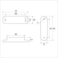 Магнит мебельный M003BR, 72×13, большой, коричневый