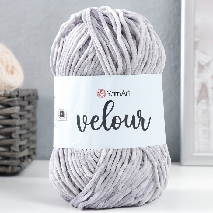 Пряжа Пряжа "Velour" 100% микрополиэстер 170м/100г (867 светло-серый)