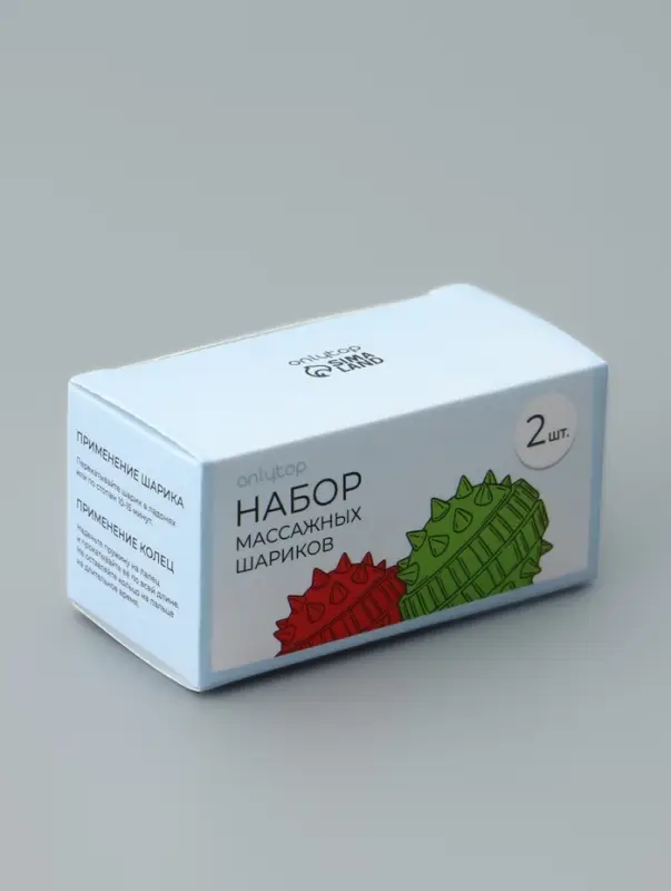 Массажёры для рук и ног, d=3.5 см, 2 кольца, зелёный/красный
