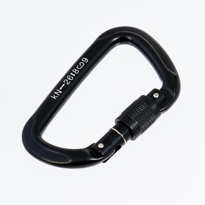 Карабин с муфтой, 11х7 см, 26 КN, чёрный Карабин с муфтой, 11х7 см, 26 КN, чёрный