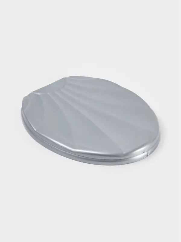 Сиденье для унитаза &laquo;Ракушка&raquo;, 44&times;37 см, с крышкой, серебристый перламутр