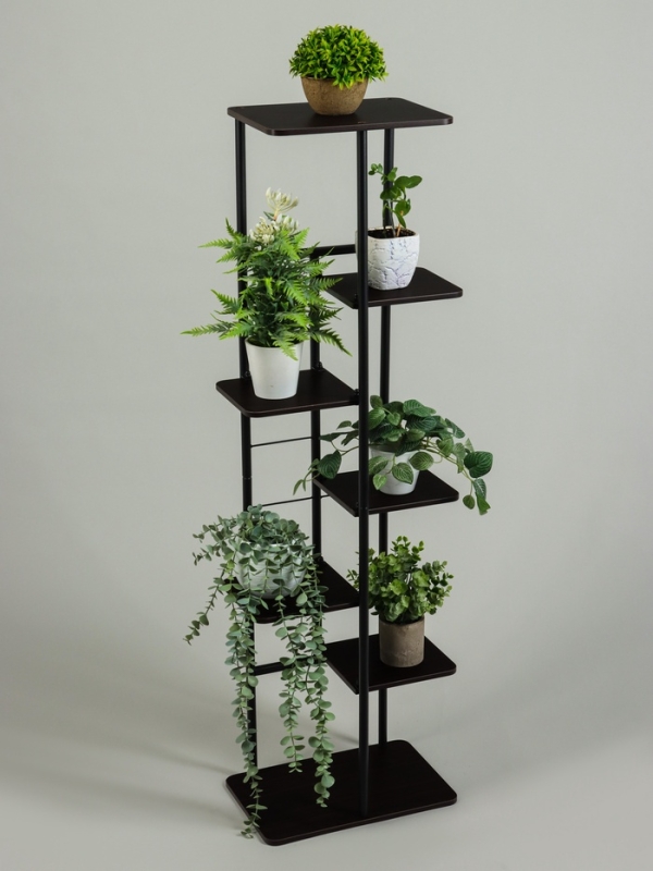 Подставка для цветов Greengo, 7 полок, 36 × 23 × 120 см, напольная, каркас металл, полки МДФ, чёрная Подставка для цветов Greengo, 7 полок, 36 × 23 × 120 см, напольная, каркас металл, полки МДФ, чёрная