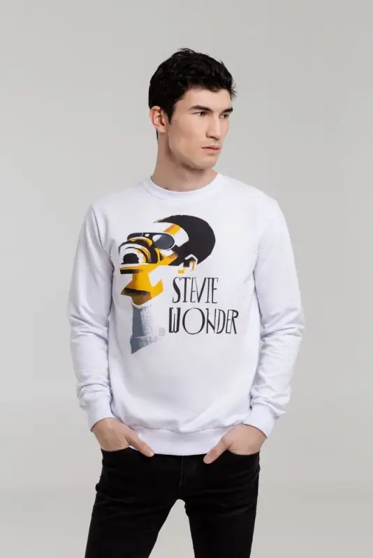 Толстовка «Меламед. Stevie Wonder», белая, размер XS Толстовка «Меламед. Stevie Wonder», белая, размер XS
