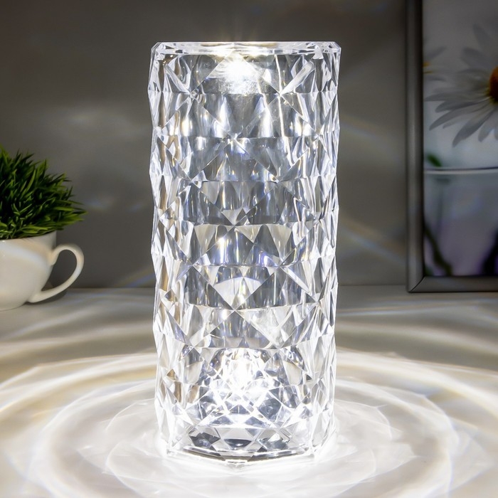 Настольная лампа Настольная лампа "Хрустальный замок" LED 1Вт 4000К USB сенсорный 9х9х21.5 см RISALUX