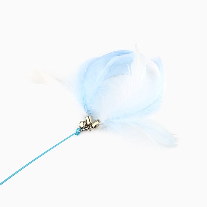 Игрушка дразнилка для кошек на присоске с пером «Котик», голубой, 94 см Игрушка дразнилка для кошек на присоске с пером «Котик», голубой, 94 см