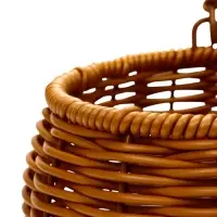 Корзина пластик 14 х 14 х 12 см, ручка17 см металл каркас коричневый