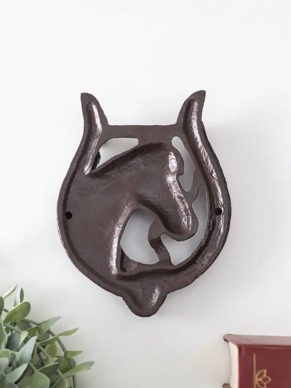 Дверной молоток чугун "Конь в подкове" 12х2х15 см