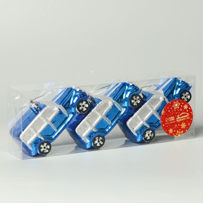 Набор украшений пластик 3 шт Набор украшений пластик 3 шт "Модельки" 9х3,5 см, синий