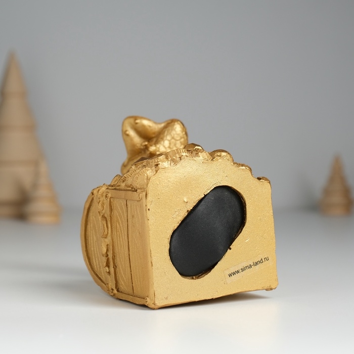 Копилка полистоун Копилка полистоун "Змея удачи с сундуком" 8х8х9,5 см