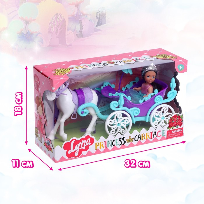 Карета с лошадкой и куклой Lyna, МИКС Карета с лошадкой и куклой Lyna, МИКС