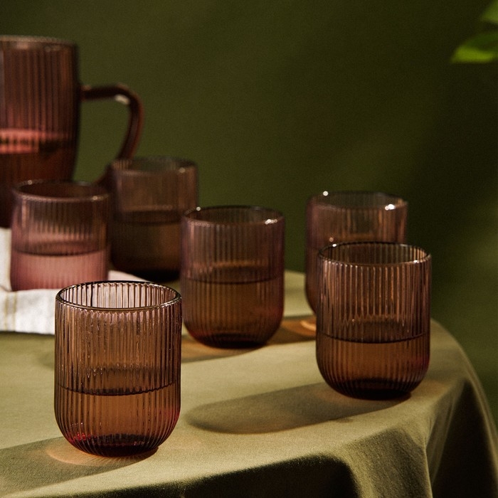 Набор стаканов стеклянный SL Home «Модерн», 260 мл, 7,5×9,5 см, цвет розовый Набор стаканов стеклянный SL Home «Модерн», 260 мл, 7,5×9,5 см, цвет розовый