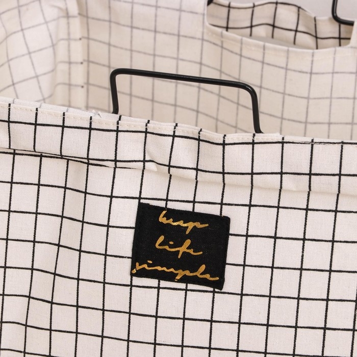 Корзина универсальная складная «Клетка», 40×26×50 см, цвет бело-чёрный Корзина универсальная складная «Клетка», 40×26×50 см, цвет бело-чёрный