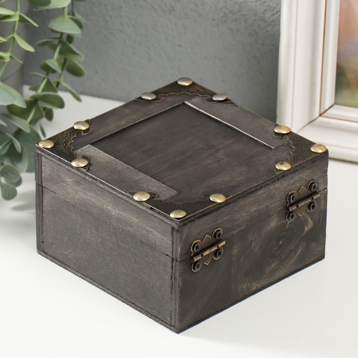 Шкатулка дерево  Шкатулка дерево "С уголками и заклёпками. Герцог" 11,3х11,5х6,8 см