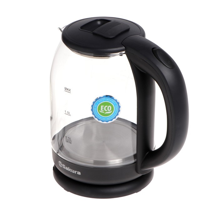Чайник электрический Sakura SA-2709SPBK, стекло, 1.8 л, 1800 Вт, чёрный Чайник электрический Sakura SA-2709SPBK, стекло, 1.8 л, 1800 Вт, чёрный