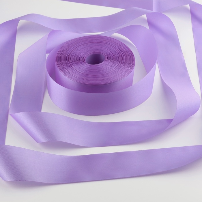 Лента атласная, 50 мм &times; 100 &plusmn; 5 м, цвет сиреневый