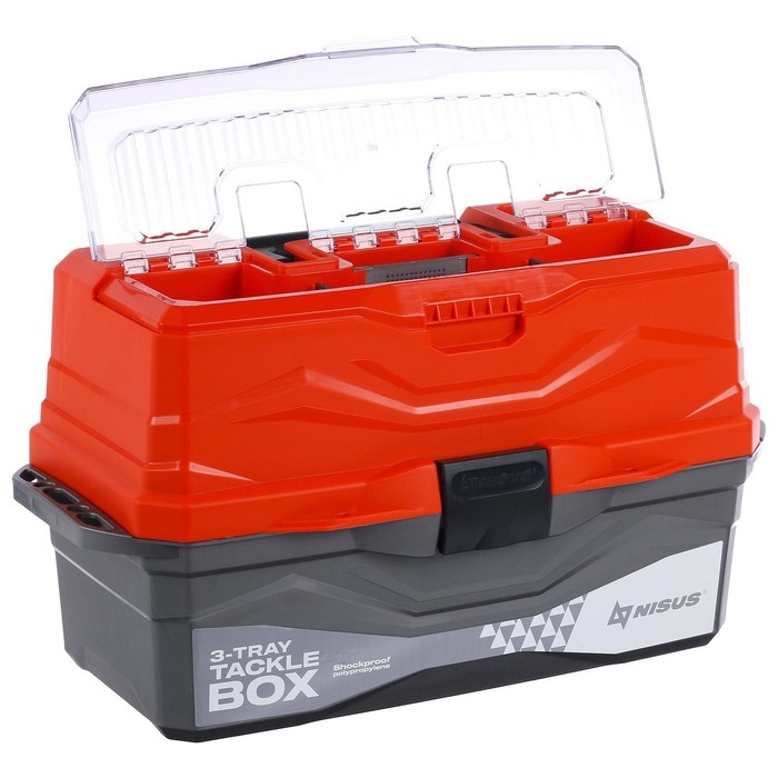 Ящик рыболовный Tackle Box трёхполочный NISUS, оранжевый Ящик рыболовный Tackle Box трёхполочный NISUS, оранжевый