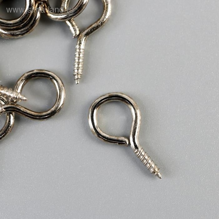 Винт-глазок для крепления картин, фоторам серебро (набор 100 шт) 1,8х0,9 см Винт-глазок для крепления картин, фоторам серебро (набор 100 шт) 1,8х0,9 см