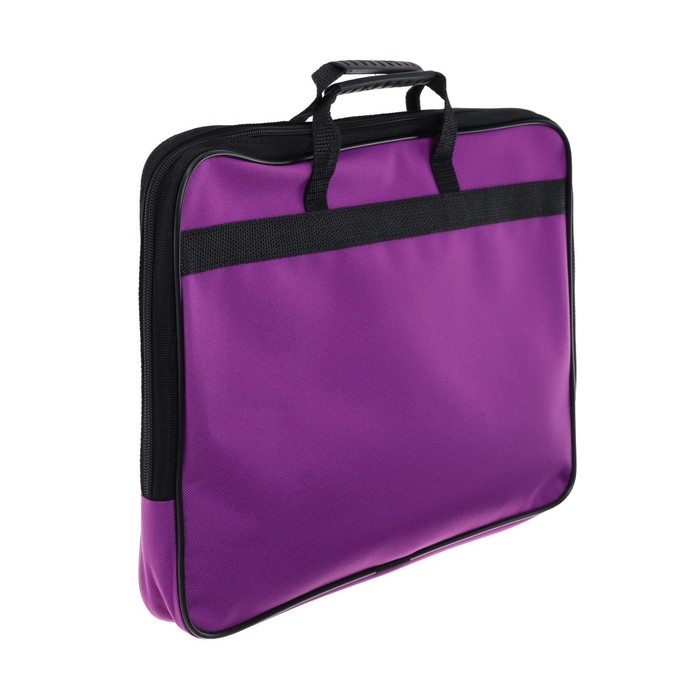 Папка с ручками текстильная А4, 365 х 290 х 30 мм, Calligrata, 1Ш41, Папка с ручками текстильная А4, 365 х 290 х 30 мм, Calligrata, 1Ш41, "Офис", внешний/внутренний карман, фиолетовая