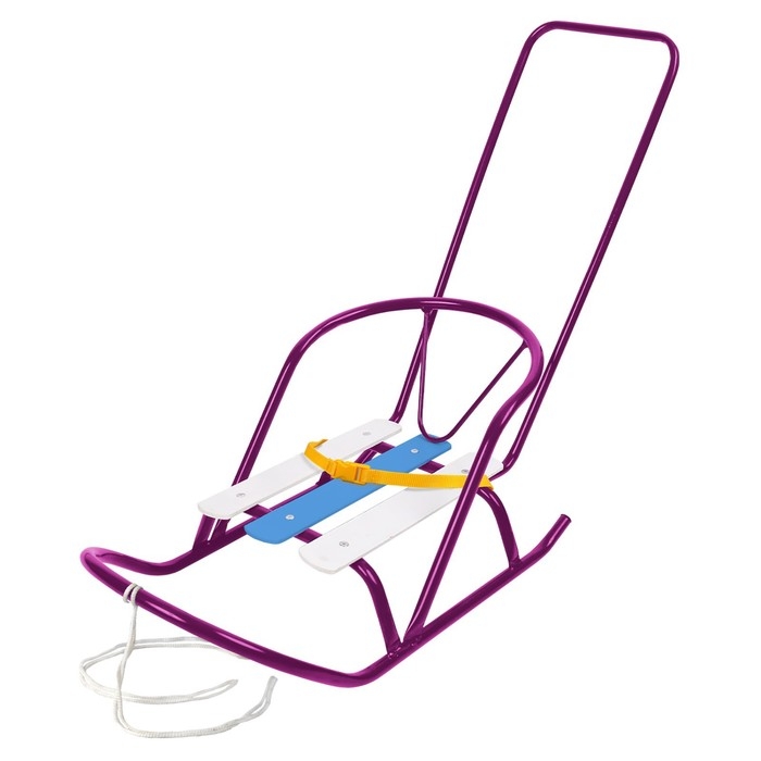 Кукольные санки с толкателем, цвет амарантовый Кукольные санки с толкателем, цвет амарантовый