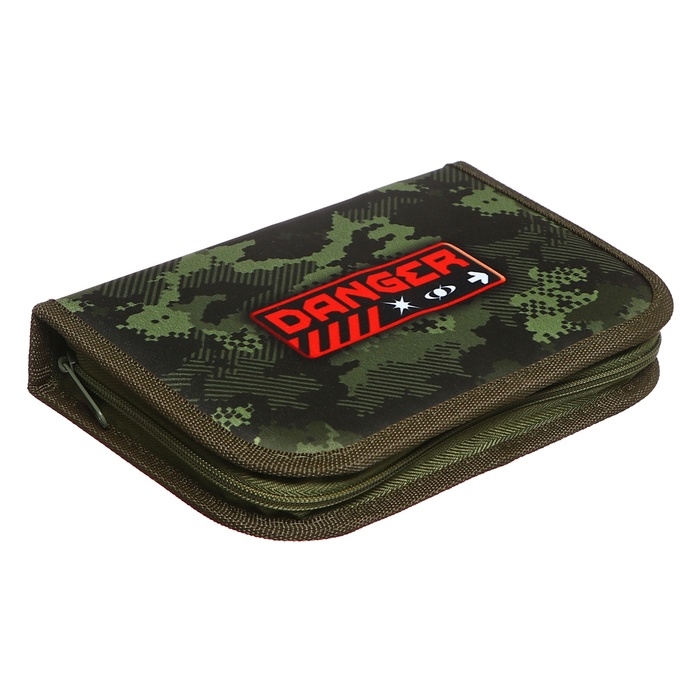 Пенал 1 секция, 130 х 210 х 40 мм, 2 откидные планки, тканевый, Calligrata TOP, Content Пенал 1 секция, 130 х 210 х 40 мм, 2 откидные планки, тканевый, Calligrata TOP, Content "Камуфляж"