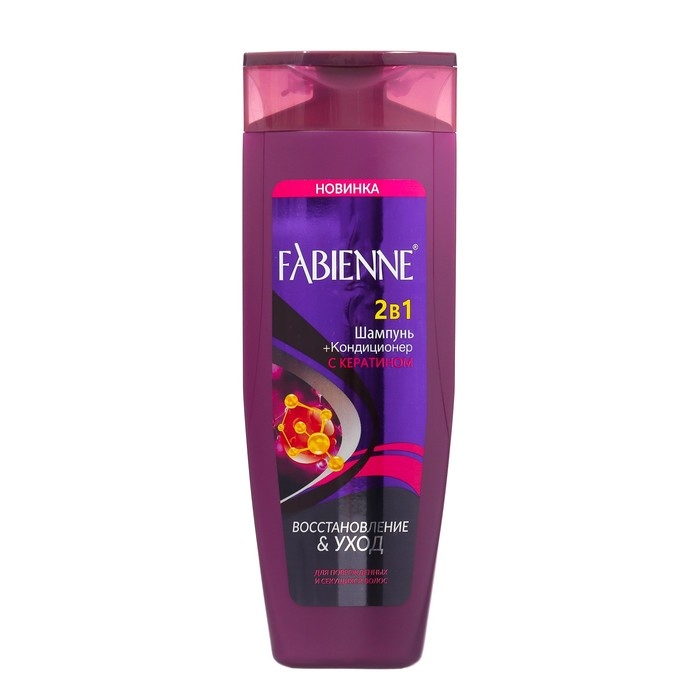 Шампунь + кондиционер с кератином FABIENNE восстановление и уход, 350 мл Шампунь + кондиционер с кератином FABIENNE восстановление и уход, 350 мл