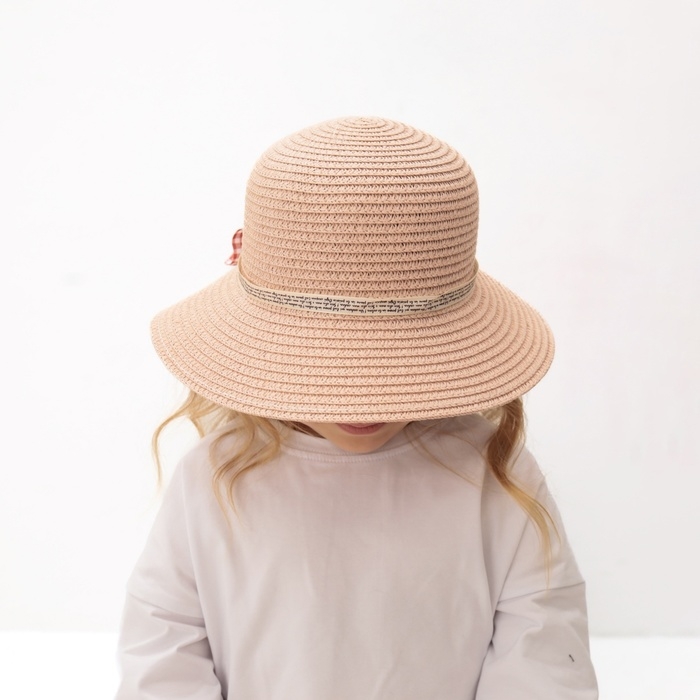 Шляпа для девочки MINAKU с бантом, цвет розовый, р-р 52 Шляпа для девочки MINAKU с бантом, цвет розовый, р-р 52