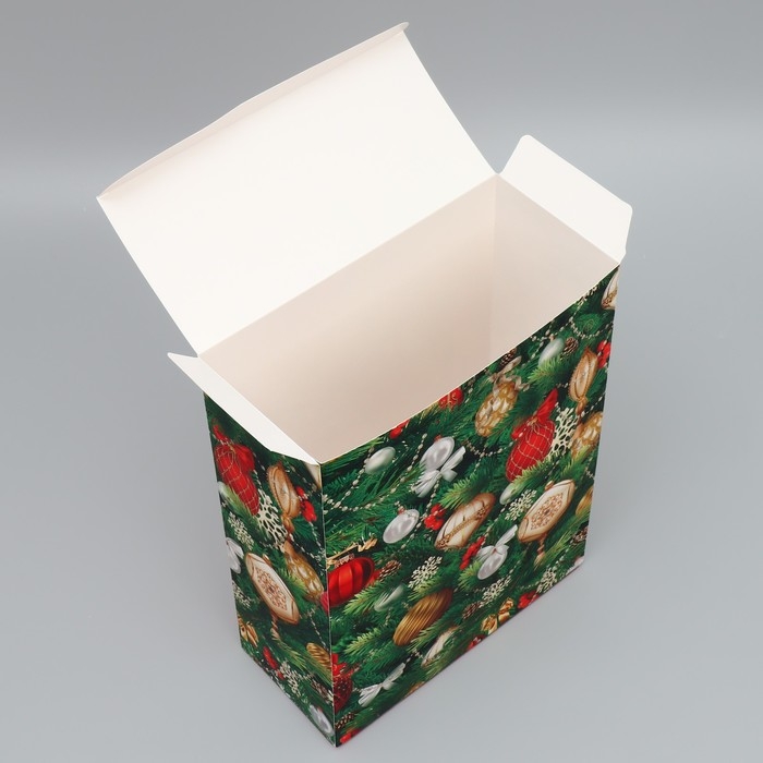 Коробка подарочная новогодняя складная «С Новым годом», елочные игрушки, 22 х 30 х 10 см, Новый год Коробка подарочная новогодняя складная «С Новым годом», елочные игрушки, 22 х 30 х 10 см, Новый год