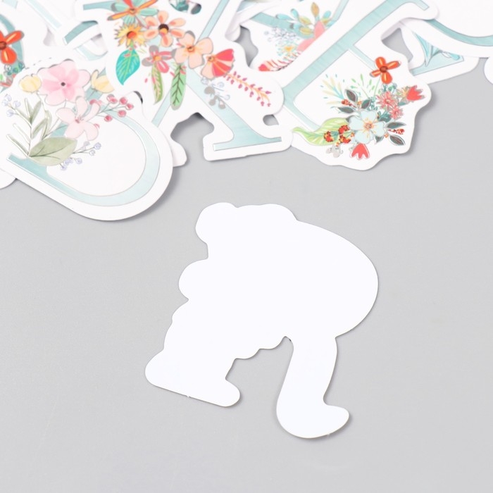 Наклейки для творчества Наклейки для творчества "Цветочный алфавит" тиснение серебро набор 33 шт 9х7х0,8 см