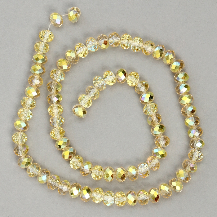 Бусины из стекла, набор 72 шт., размер 1 шт. &mdash; 8 мм, цвет золотой