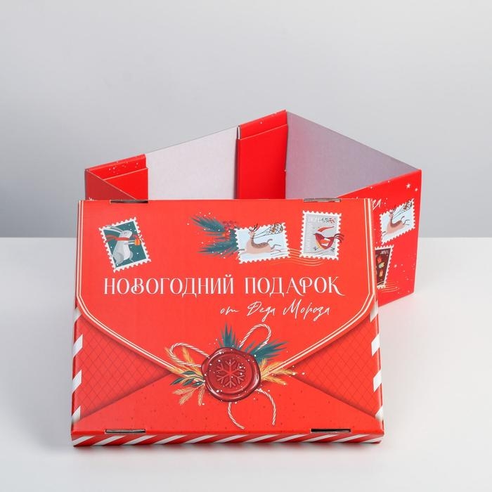 Коробка подарочная новогодняя складная «Новогодний подарок», 31,2 х 25,6 х 16,1 см, Новый год Коробка подарочная новогодняя складная «Новогодний подарок», 31,2 х 25,6 х 16,1 см, Новый год