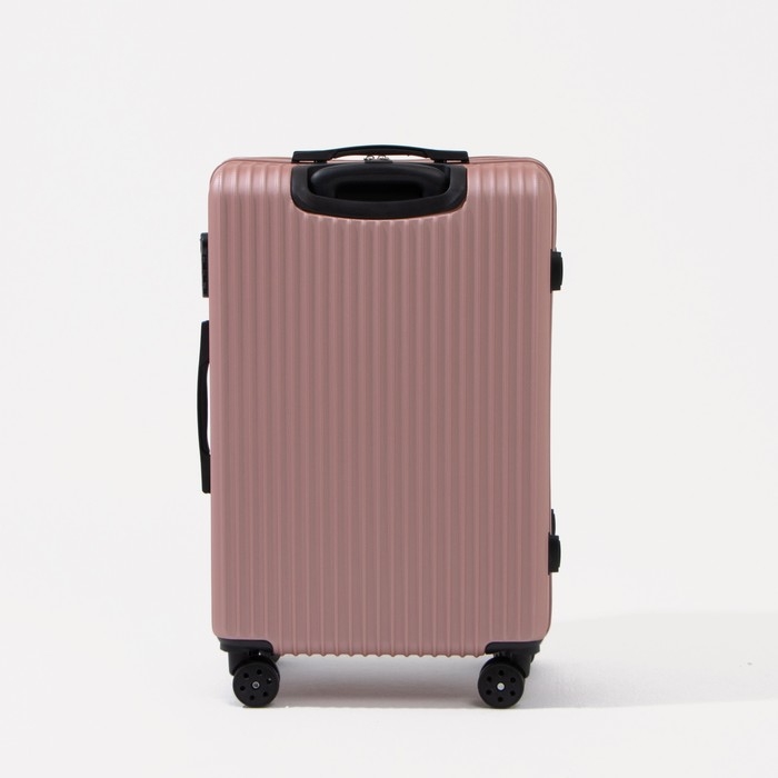 Чемодан большой 85 л (L), отдел на молнии, кодовый замок, цвет белый/розовый Чемодан большой 85 л (L), отдел на молнии, кодовый замок, цвет белый/розовый