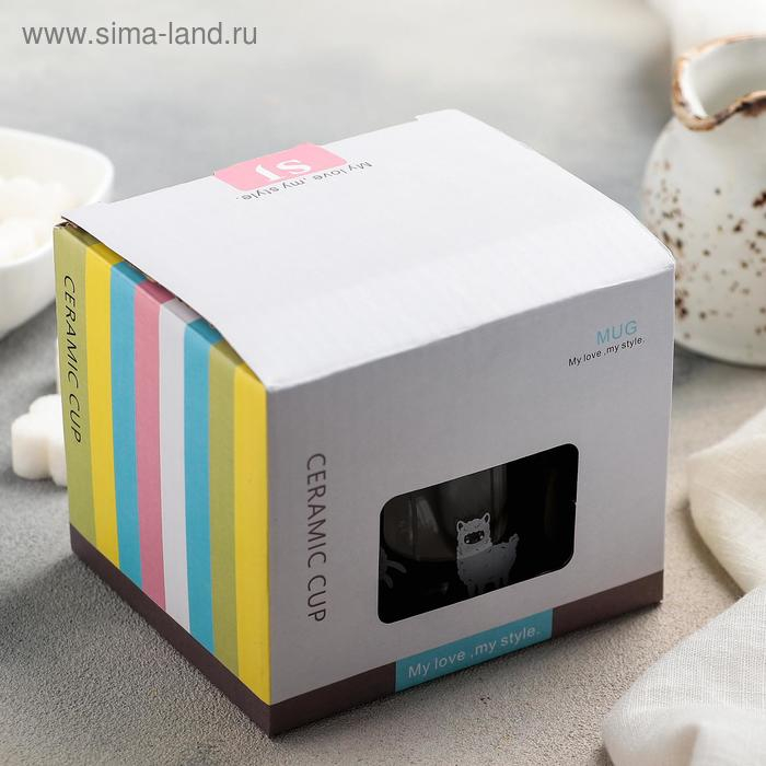 Кружка стеклянная с деревянной крышкой «Лама», 300 мл, рисунок МИКС Кружка стеклянная с деревянной крышкой «Лама», 300 мл, рисунок МИКС