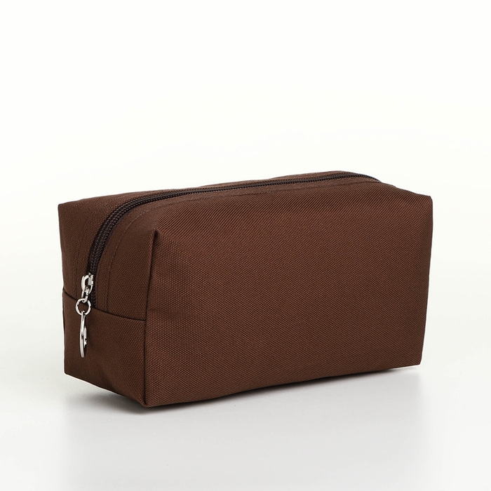 Косметичка на молнии, цвет коричневый Косметичка на молнии, цвет коричневый