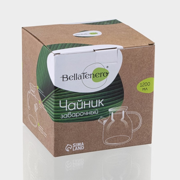 Чайник заварочный стеклянный с бамбуковой крышкой и металлическим фильтром BellaTenero «Эко», 1,2 л Чайник заварочный стеклянный с бамбуковой крышкой и металлическим фильтром BellaTenero «Эко», 1,2 л