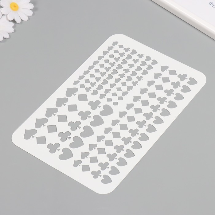 Трафарет пластиковый Трафарет пластиковый "Карточные масти", 16х24 см